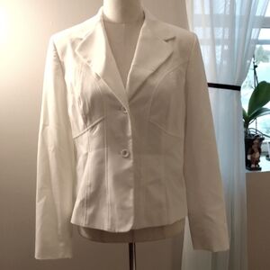 Worthington women's white fitted blazer, 10